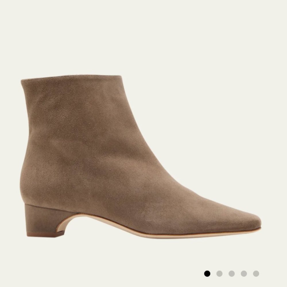 Manolo Blahnik Tolarc Suede Zip Ankle Booties